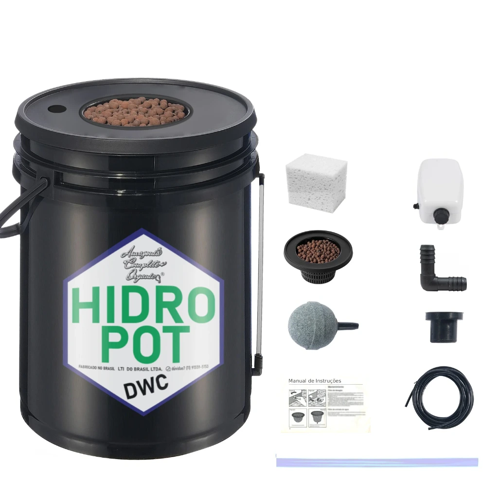 Hidro Pot DWC Completo Sistema Hidropônico para 1 Planta (15 Litros)